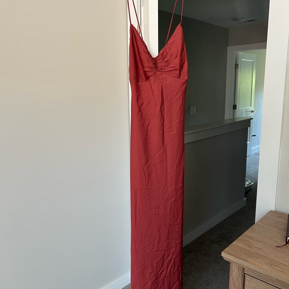 Anthropologie Red Maxi Dress with Spaghetti Straps